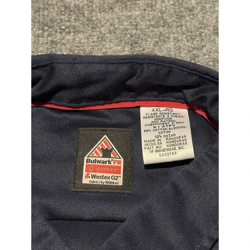 Bulwark iQ Series Comfort Woven Lightweight FR Shirt Men's 4XL Navy CAT2 New NWT